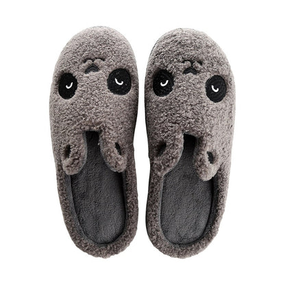 Winter Bear Patterned Warm Slippers for Women
