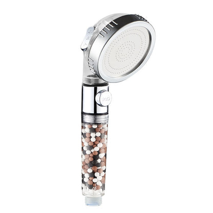 Plastic Silver Shower Head Decorated with Stones