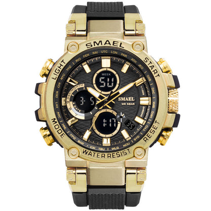 Watch Tactical Digital Large dial Multi functional Alloy Dual Display Waterproof Watch