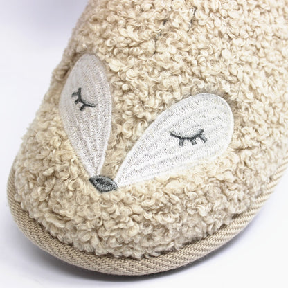 Winter Bear Patterned Warm Slippers for Women