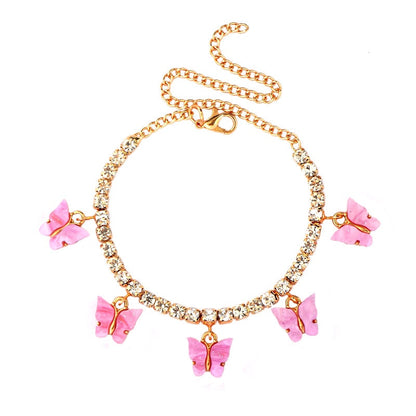 Butterfly Rhinestone Women's Ankle Bracelet