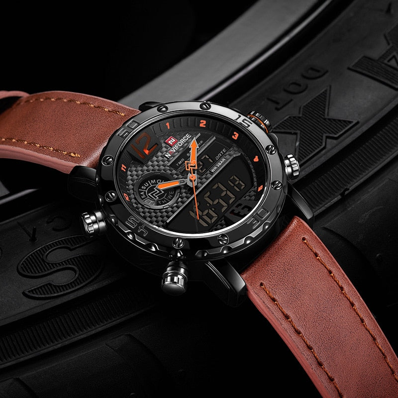 Casual Wristwatches for Men with Leather Strap