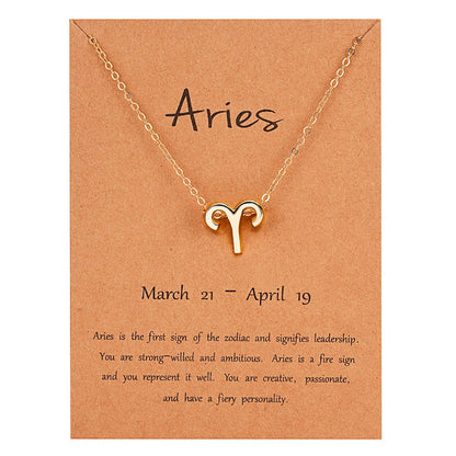 Women's Elegant Zodiac Sign Pendant Necklace