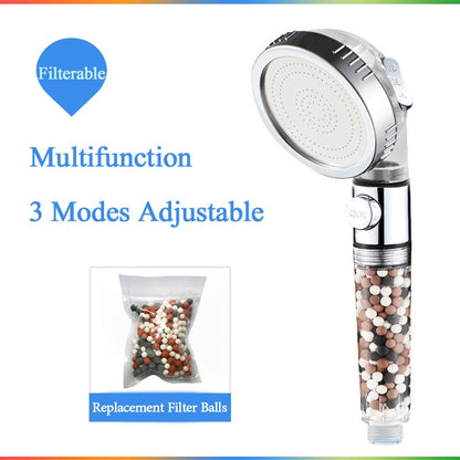 Plastic Silver Shower Head Decorated with Stones