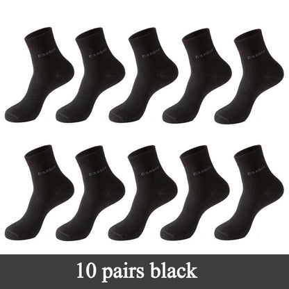 Men's Bamboo Fiber Basic Socks 10 Pairs Set