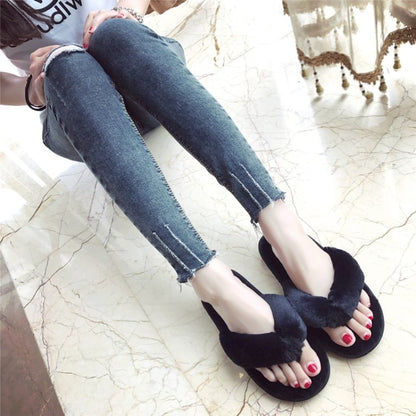 Women's Fur Strap Slippers