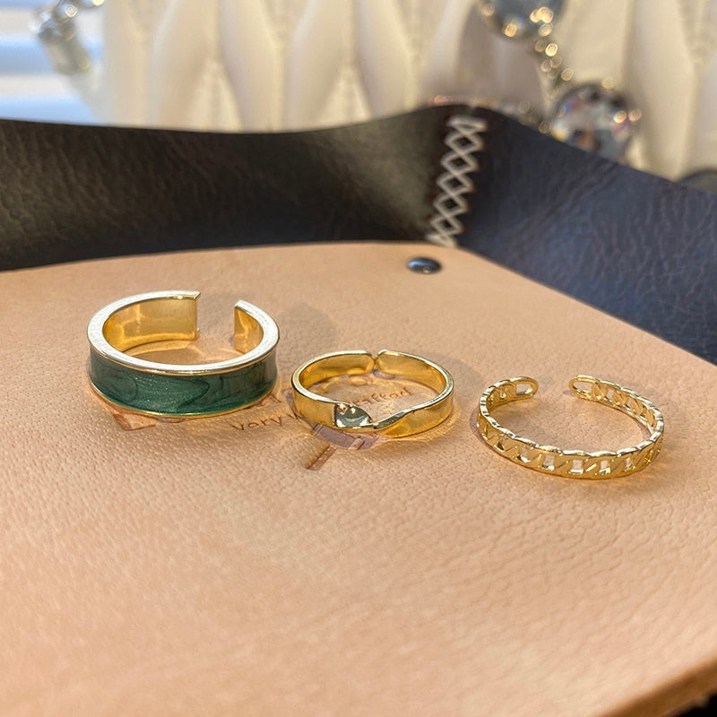 Gothic Style Opening Ring, 3 Pcs