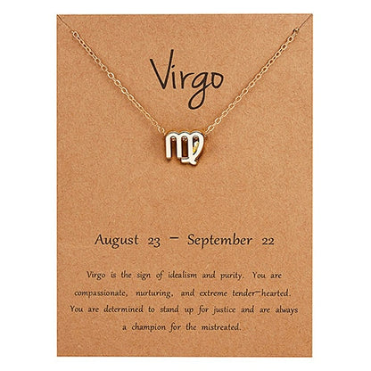 Women's Elegant Zodiac Sign Pendant Necklace