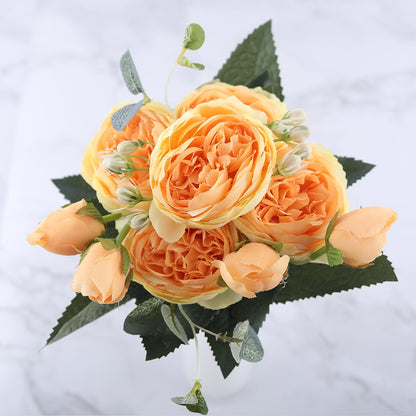 Pink Peony and Rose Home Decor Artificial Flowers Bouquet