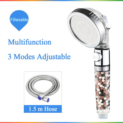 Plastic Silver Shower Head Decorated with Stones
