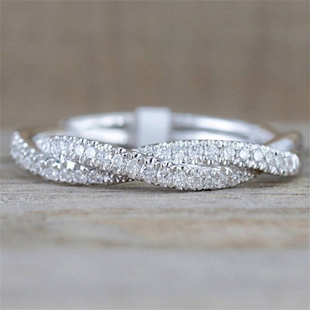 Women's Crystal Braid Ring