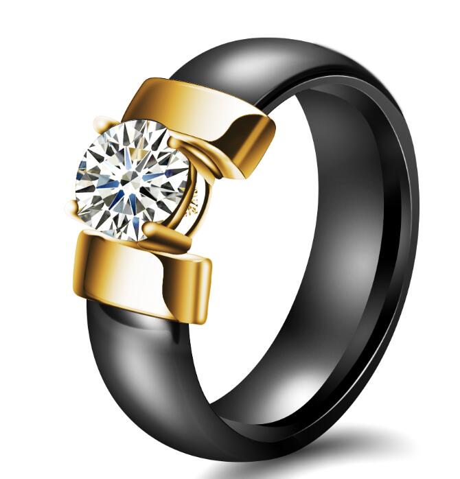 Stylish Ceramic Crystal Ring