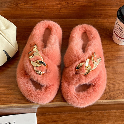 Women's Winter Fur Slippers for Home