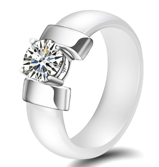 Stylish Ceramic Crystal Ring