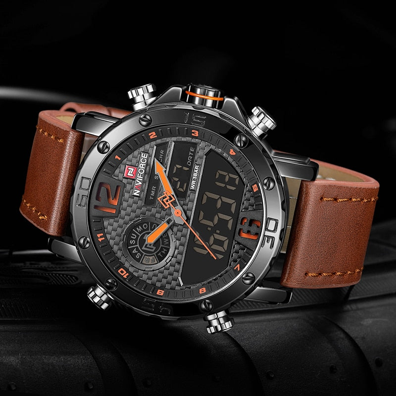 Casual Wristwatches for Men with Leather Strap
