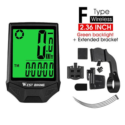 Rainproof 2.8" Screen Wireless or Wired Bicycle Computer