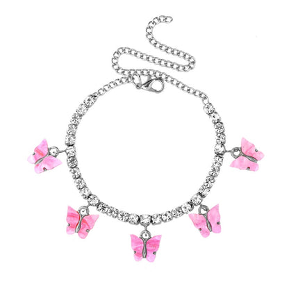Butterfly Rhinestone Women's Ankle Bracelet