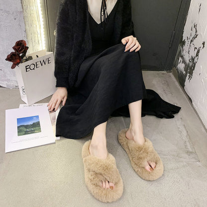 Women's Winter Fur Slippers for Home