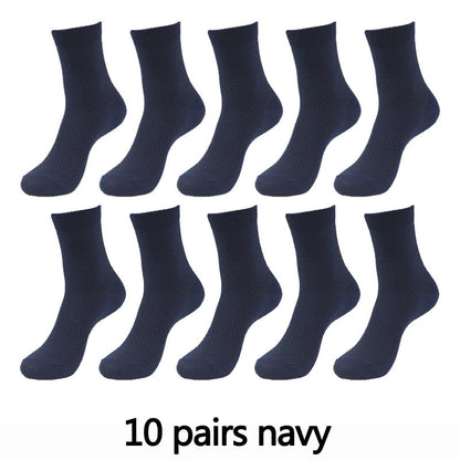 Men's Textured Style Socks 10 Pairs Set