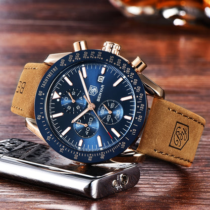 Luxury Luminous Waterproof Casual Reloj Chronograph Auto Date Accurate Men's Watch