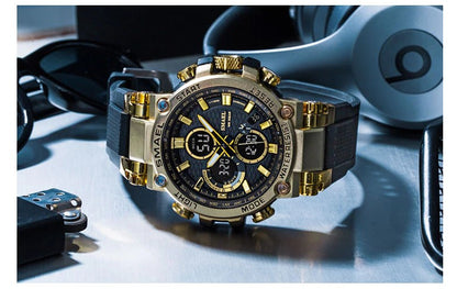 Watch Tactical Digital Large dial Multi functional Alloy Dual Display Waterproof Watch