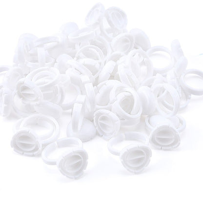 Disposable Eyelash Extension Glue Rings 50 / 100 Pcs Set