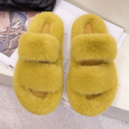Women's Winter Fur Slippers for Home