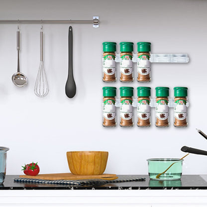 2/4PCS Spice Bottle Rack Kitchen Cabinet Storage Wall Mount Plastic Adhesive Clip Cabinet Organizer Spice Jars Clips