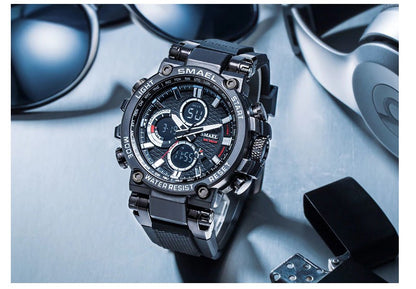 Watch Tactical Digital Large dial Multi functional Alloy Dual Display Waterproof Watch