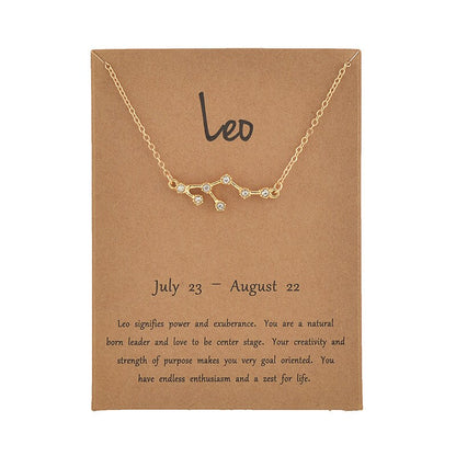 Women's Elegant Zodiac Sign Pendant Necklace
