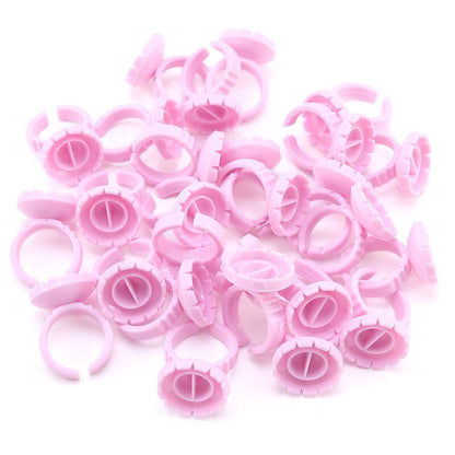 Disposable Eyelash Extension Glue Rings 50 / 100 Pcs Set