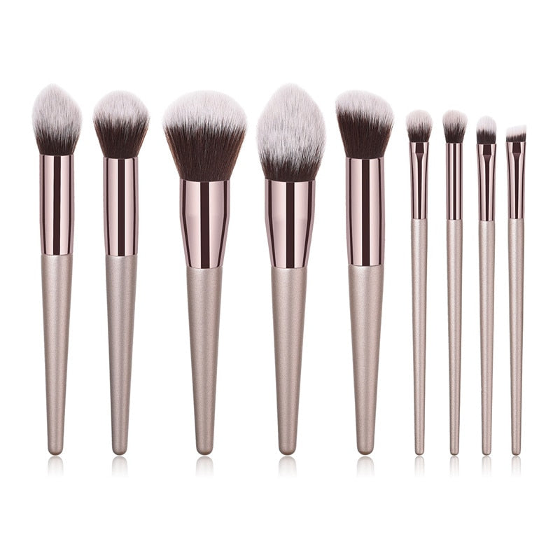 Champagne Color Makeup Brushes Set