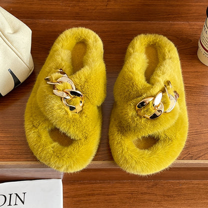 Women's Winter Fur Slippers for Home