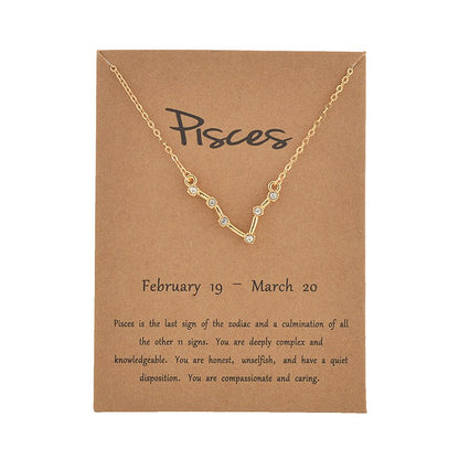 Women's Elegant Zodiac Sign Pendant Necklace