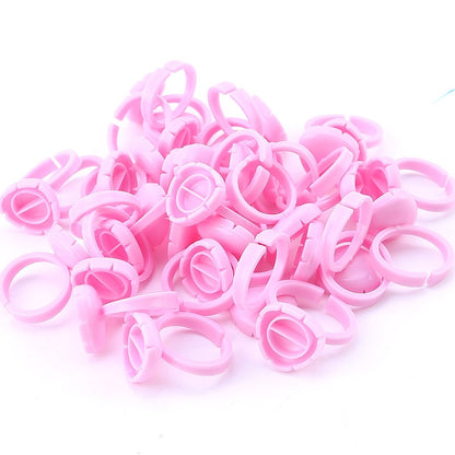 Disposable Eyelash Extension Glue Rings 50 / 100 Pcs Set