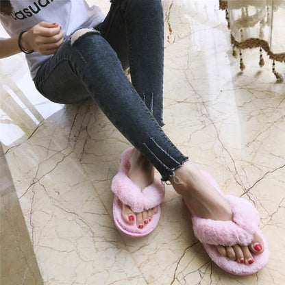 Women's Fur Strap Slippers