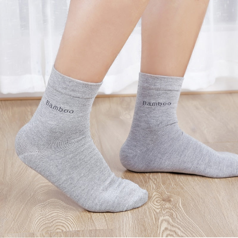 Men's Bamboo Fiber Basic Socks 10 Pairs Set