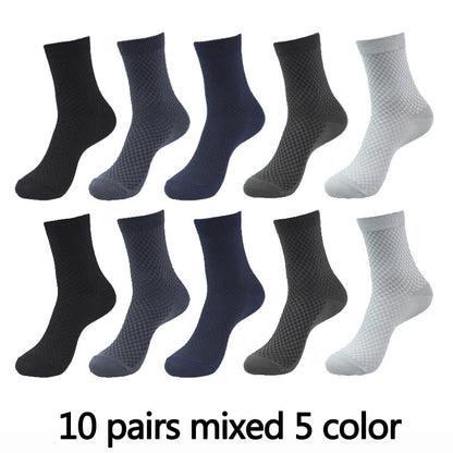 Men's Textured Style Socks 10 Pairs Set