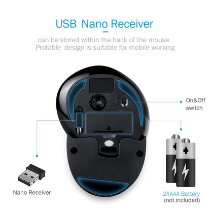 Ergonomic Vertical Wireless Mouse