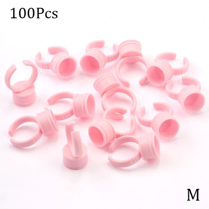 Disposable Eyelash Extension Glue Rings 50 / 100 Pcs Set