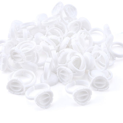 Disposable Eyelash Extension Glue Rings 50 / 100 Pcs Set