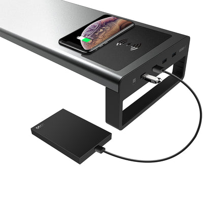 Transfer Data and Charging Wireless Aluminum Monitor Stand