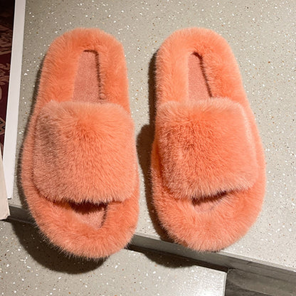 Women's Winter Fur Slippers for Home