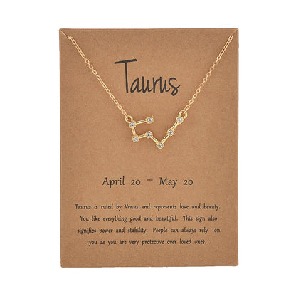 Women's Elegant Zodiac Sign Pendant Necklace
