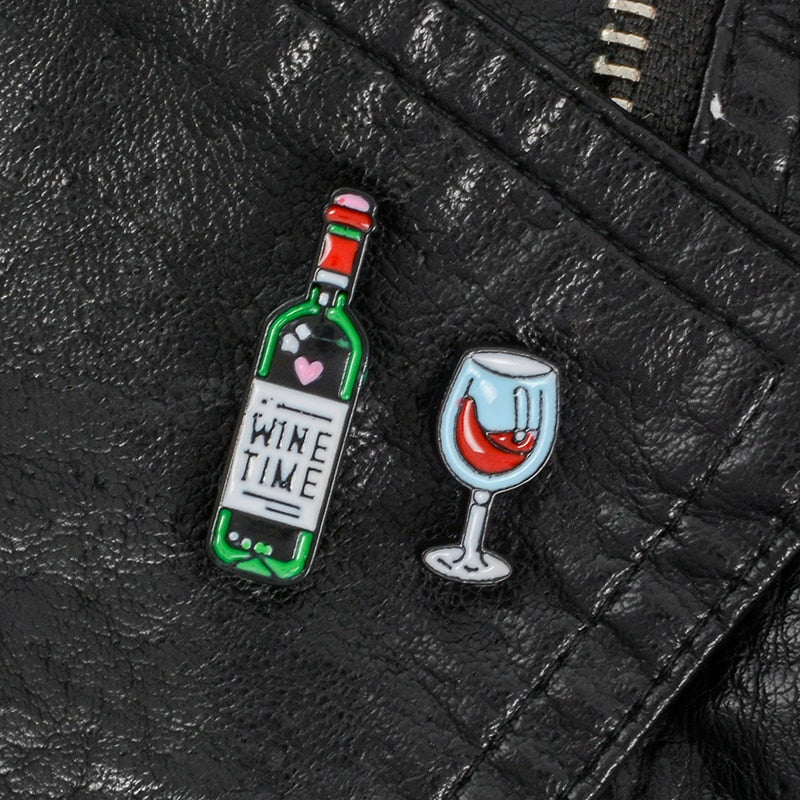 Wine Themed Unisex Brooch