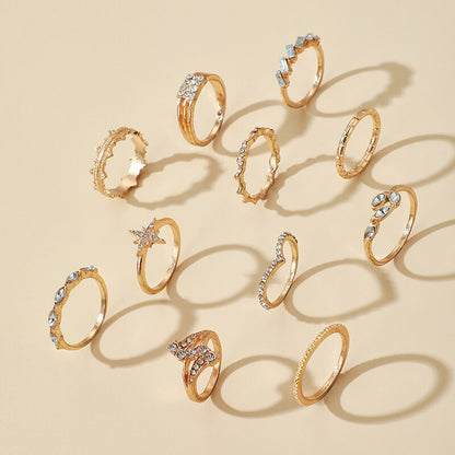 Geometric Patterned Rings Set
