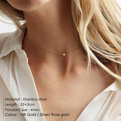 Imitated Pearl Gold Color Layered Chain Jewelry for Women