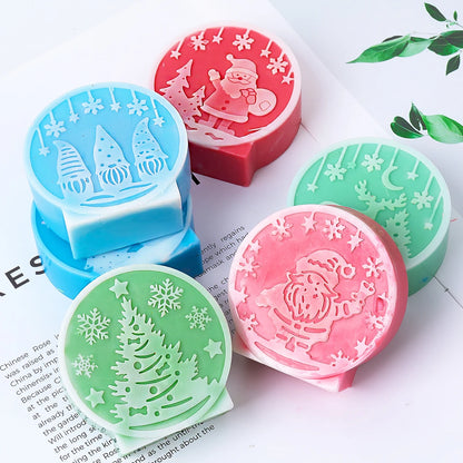 Christmas Ornaments Silicone Candle Mold DIY Handmade Relief Christmas Ball Plaster Resin