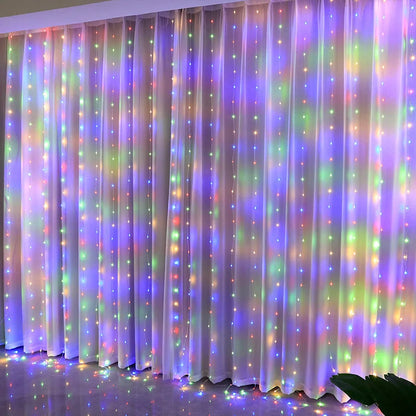 Christmas Lights LED Fairy String Curtain Lights 8 Mode Remote USB Festoon Christmas Decor