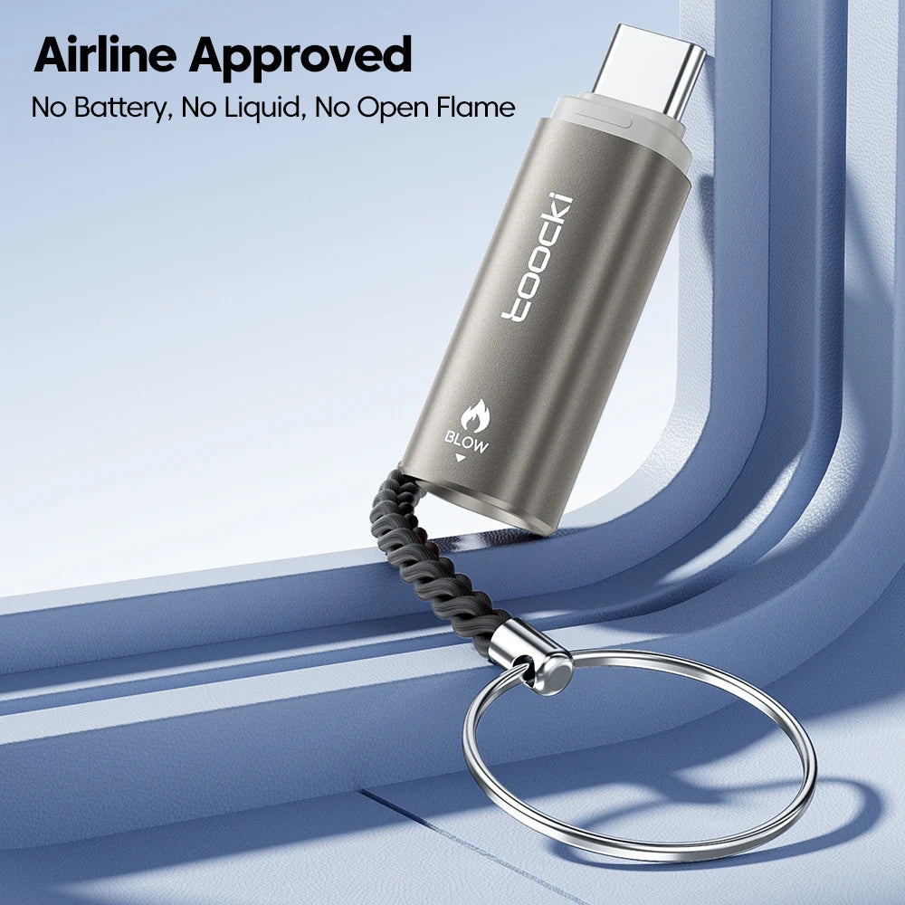 Type-C Mini Electric Lighter Plug&Play Blow to Light Mobile Cigarette Lighter